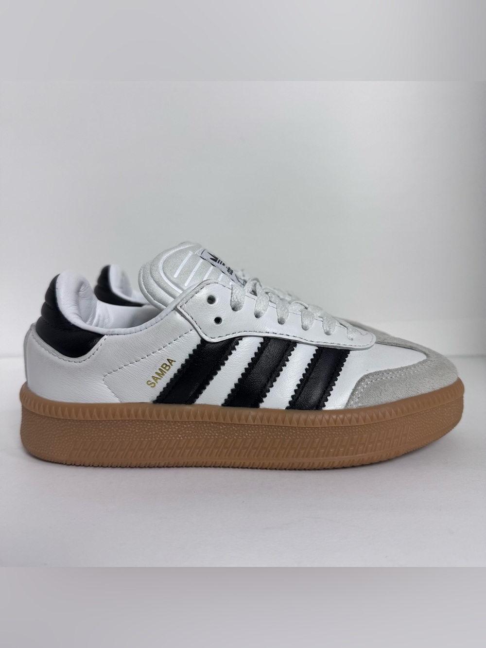 GS SAMBA XLG J  Wonder White/Core Black/Gum SIZE 3.5 Chunky Extra Padding Clean